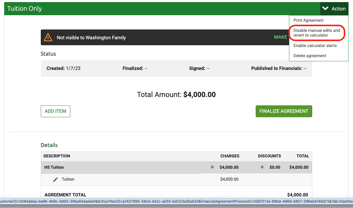 Financial Agreement - Can I edit or delete it?